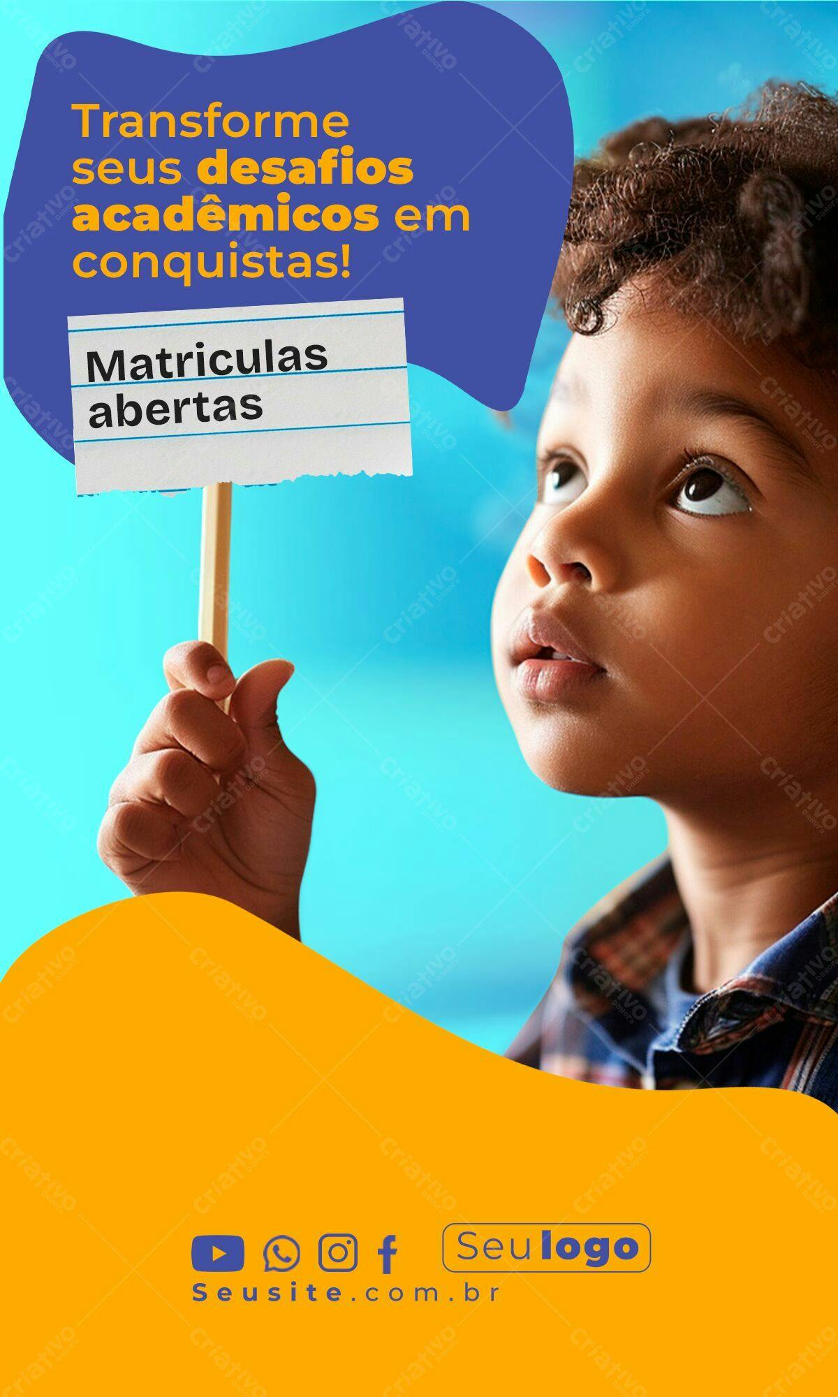 Post para Matrículas Abertas PSD Editável