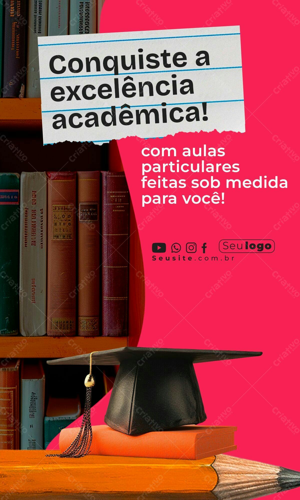 Flyer para divulgação de aulas particulares PSD Editável