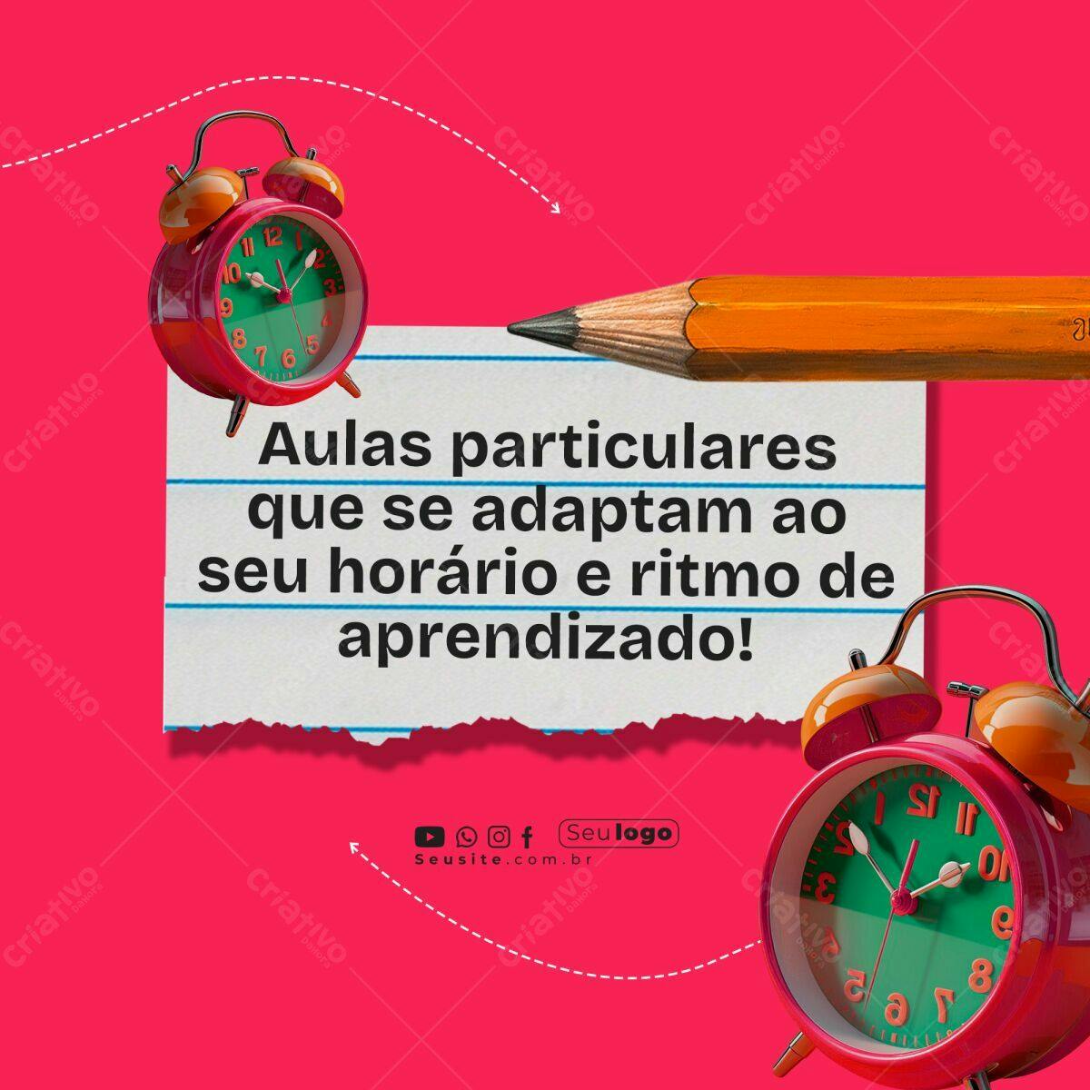 Post para Aulas Particulares PSD Editável