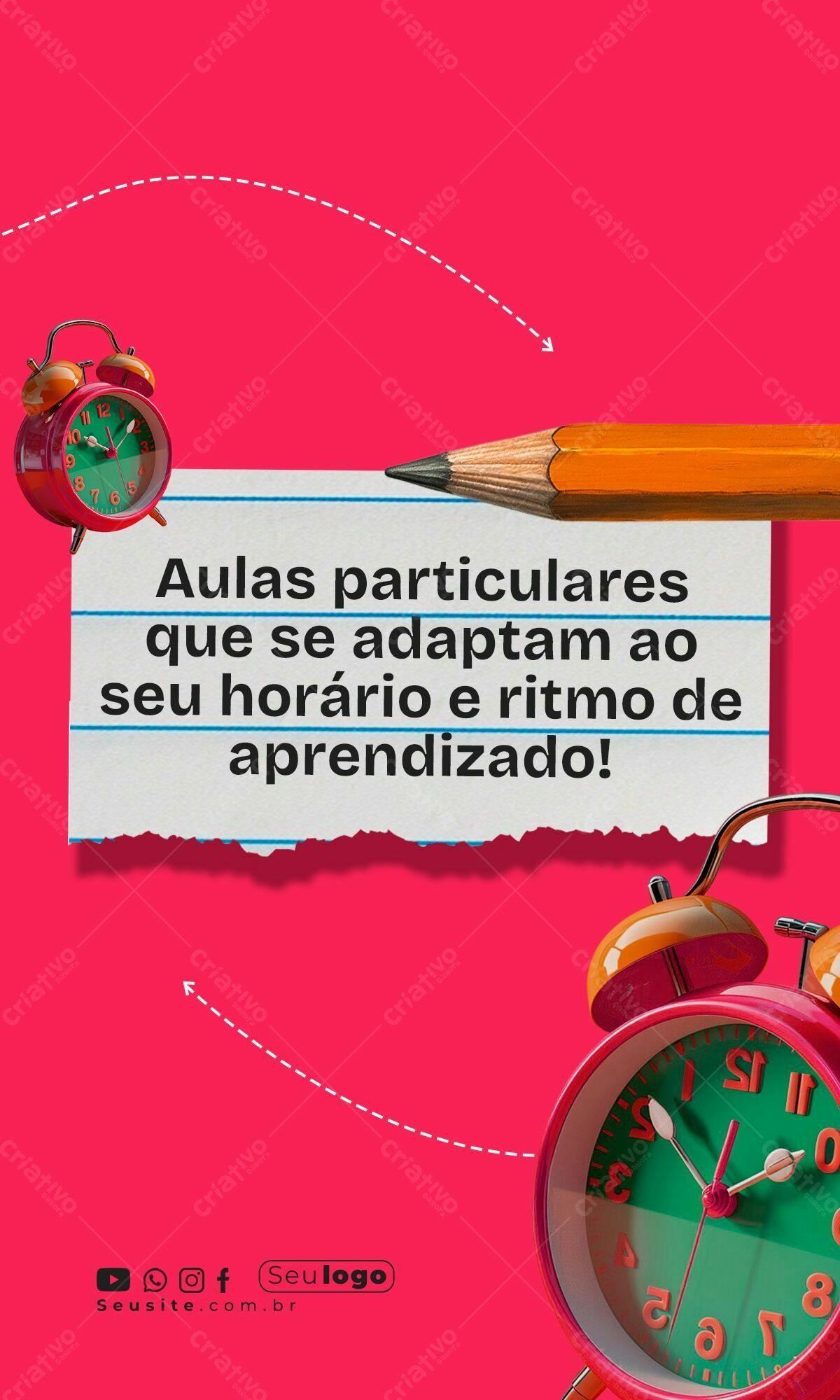 Post para Instagram Aulas Particulares PSD Editável