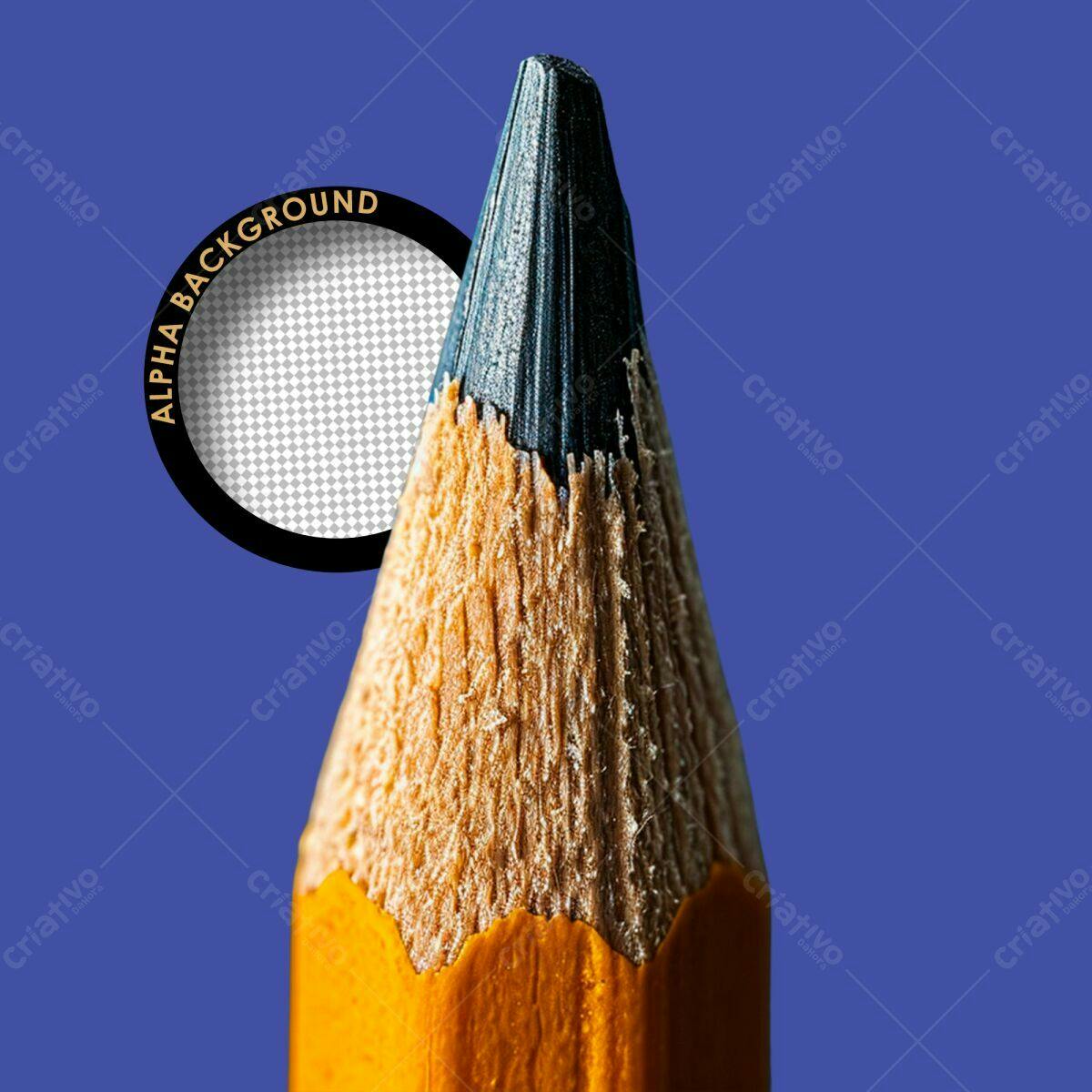 PSD Moldura para Fotos com Lápis e Fundo Azul Escuro PSD Editável