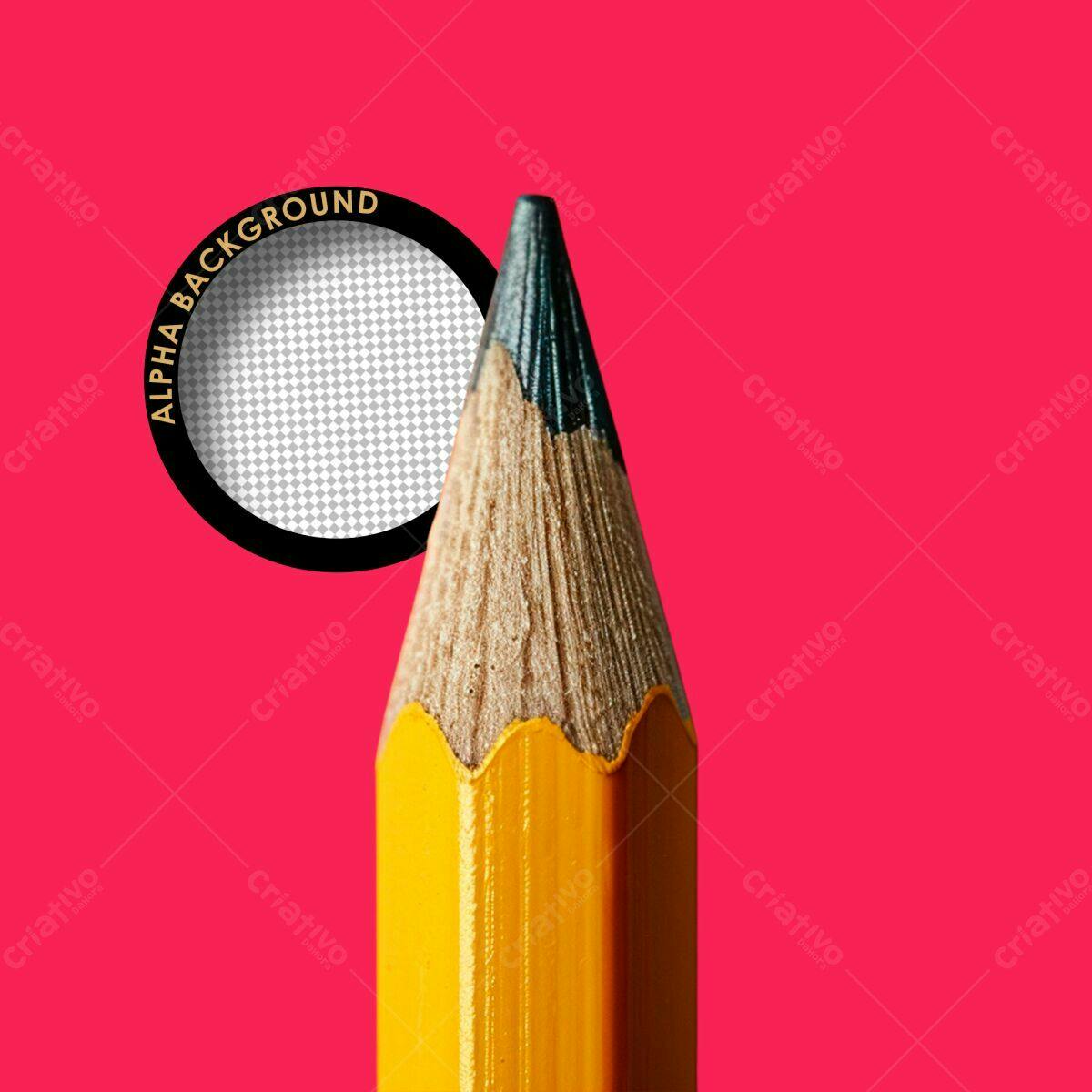 Mockup Lápis e Círculo Alpha PSD Editável
