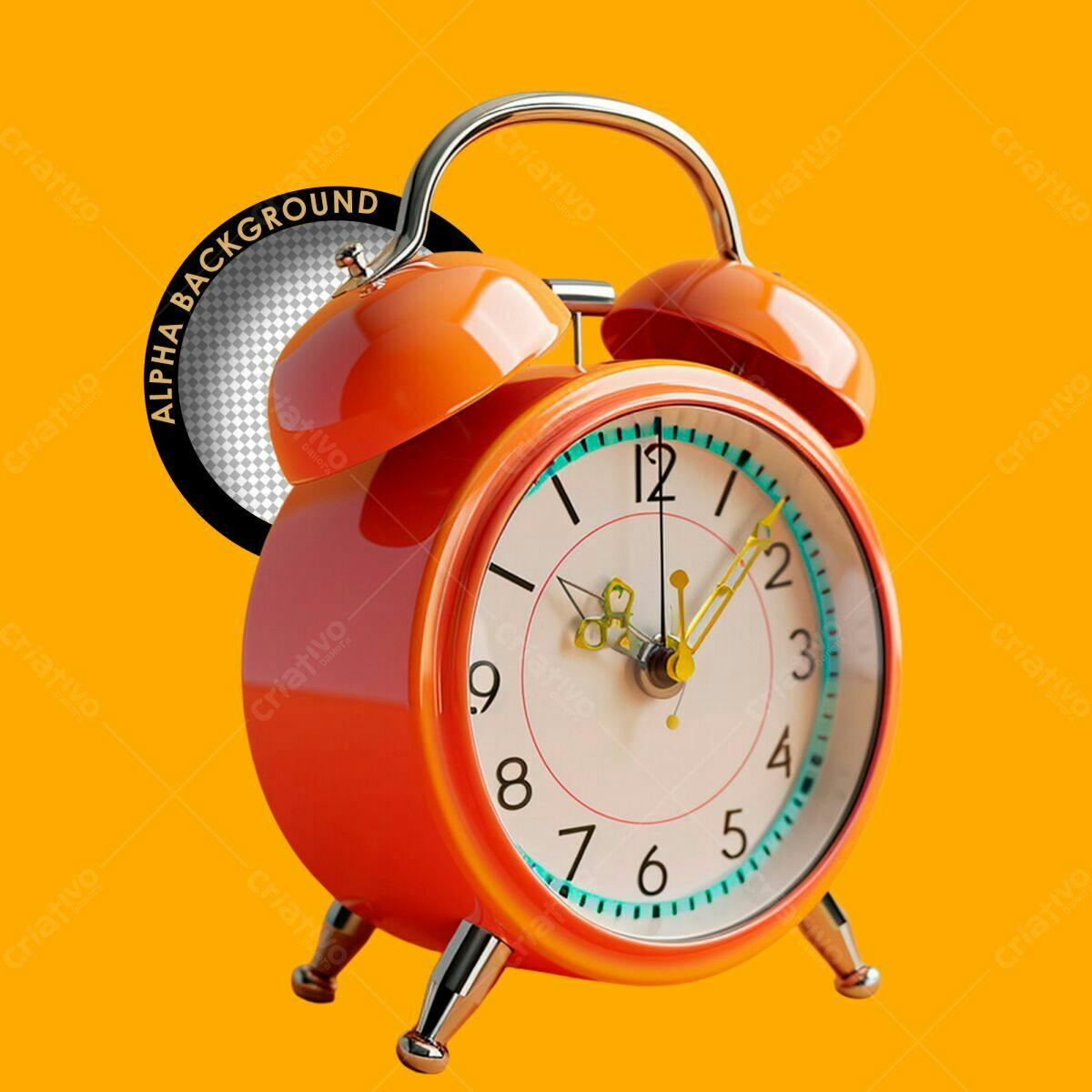 Mockup Relógio Despertador Laranja PSD Editável