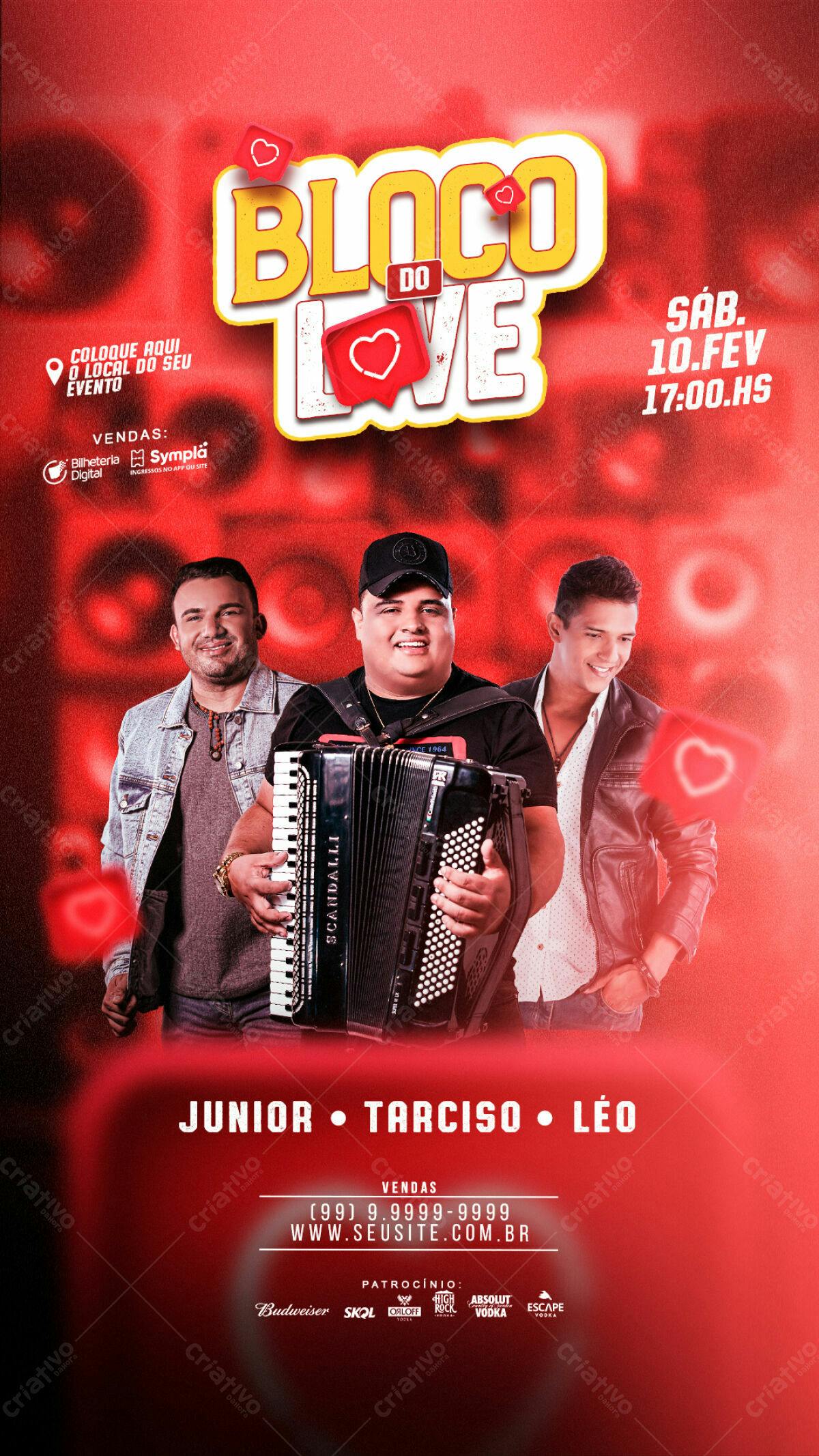 Flyer Bloco do Love PSD Editável