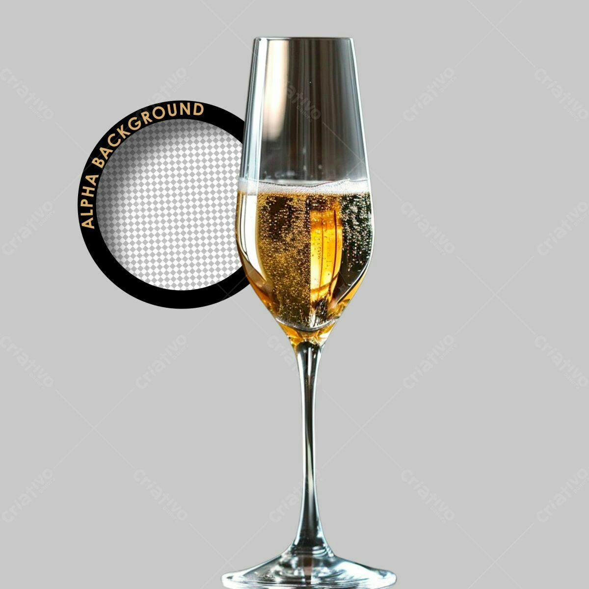Background com Taça de Champanhe PSD Editável