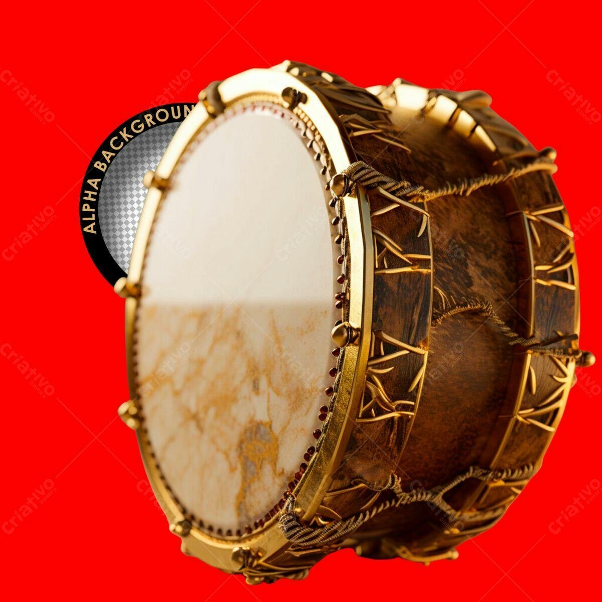 Mockup Tambor Dourado e Marmore PSD Editável