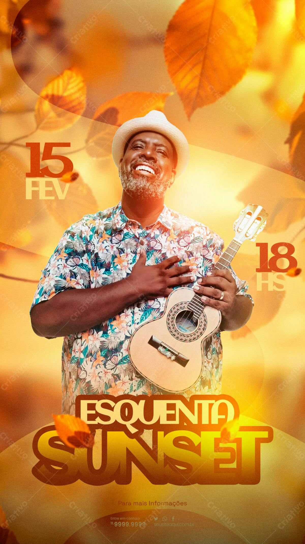 Flyer Esquenta Sunset PSD Editável