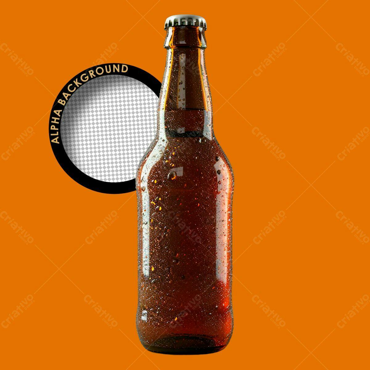 Mockup Garrafa Cerveja Gelada PSD Editável