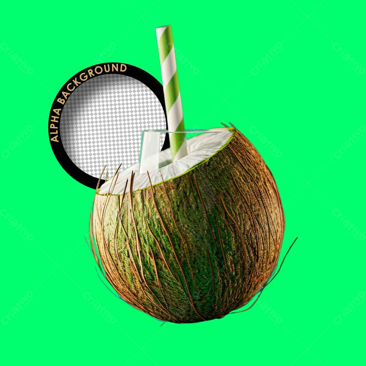 Mockup de Coconut Drink PSD Editável