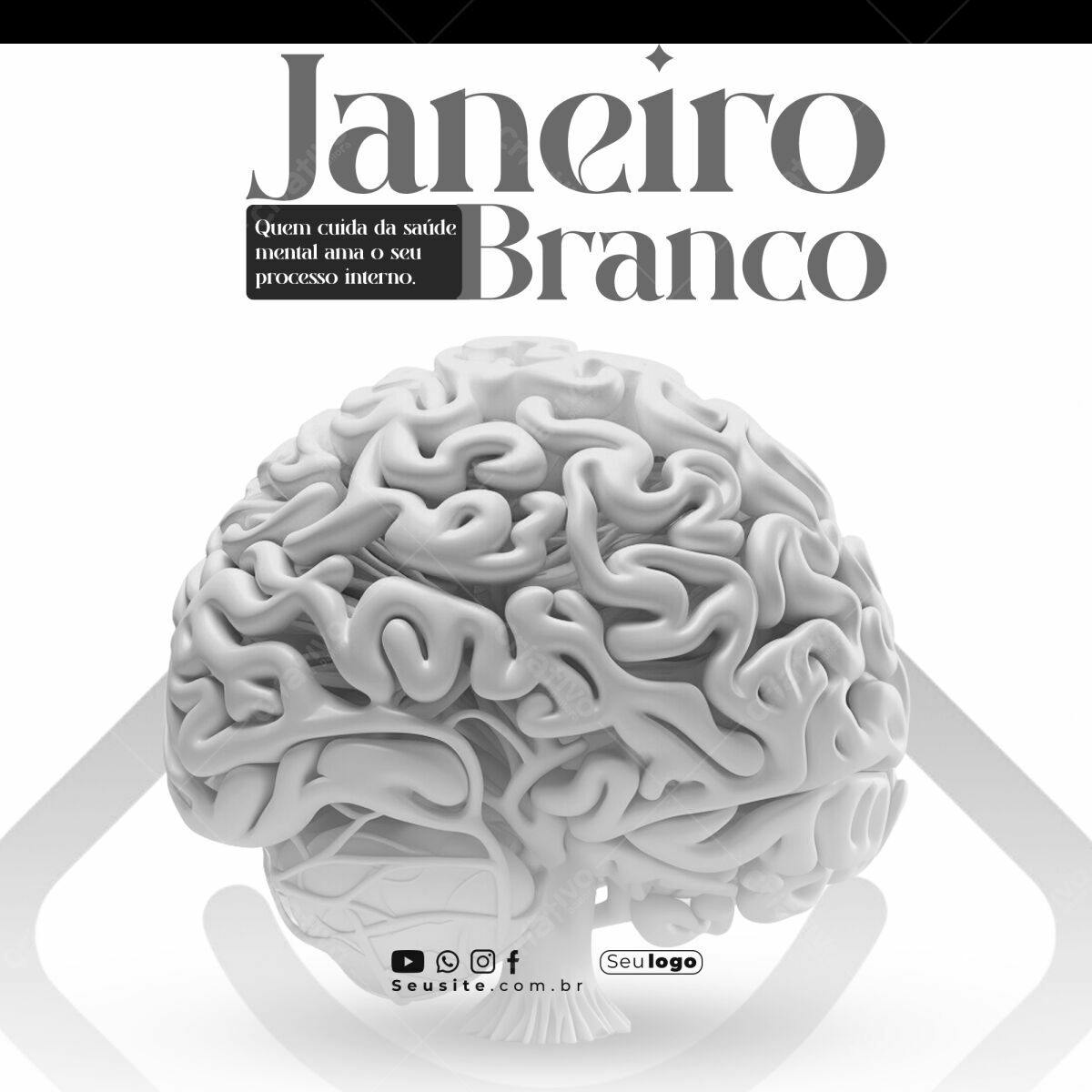 Post para Janeiro Branco PSD Editável