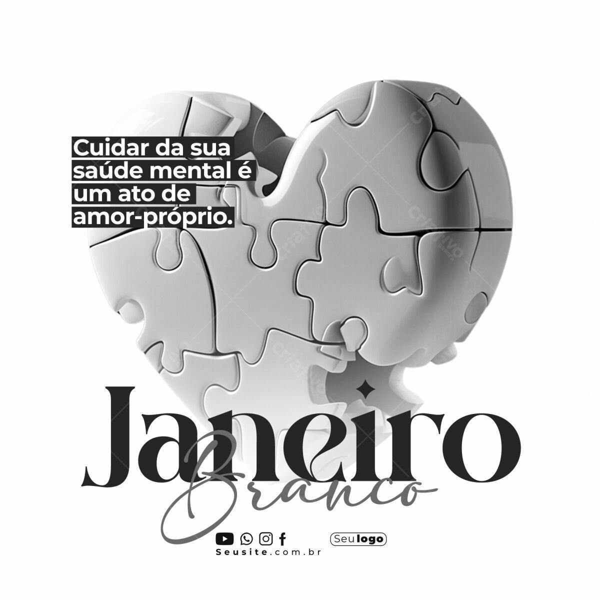 Post para Janeiro Branco PSD Editável