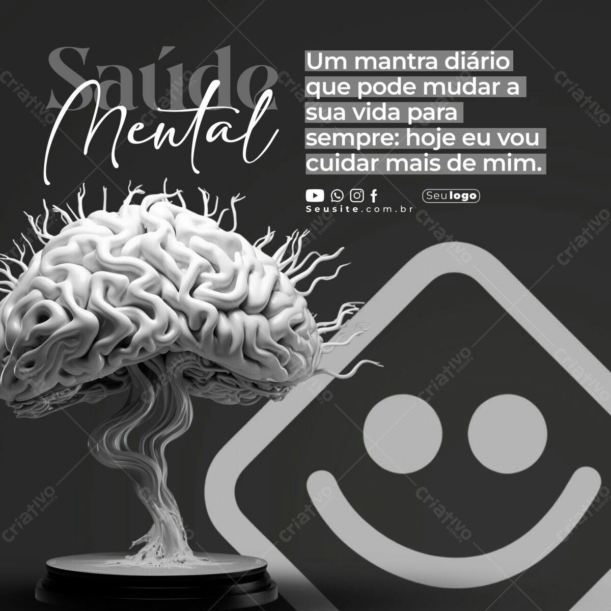 Post para Saúde Mental PSD Editável