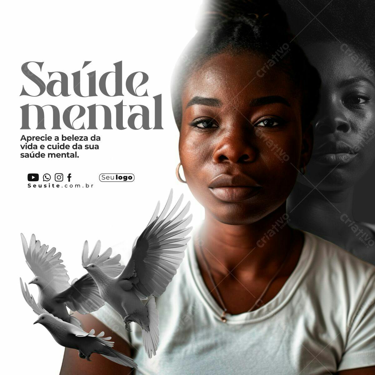 Post para Saúde Mental PSD Editável
