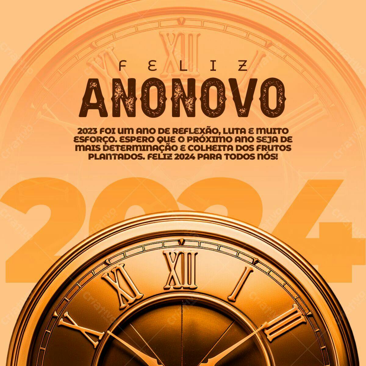 Postagem Feliz Ano Novo 2024 PSD Editável