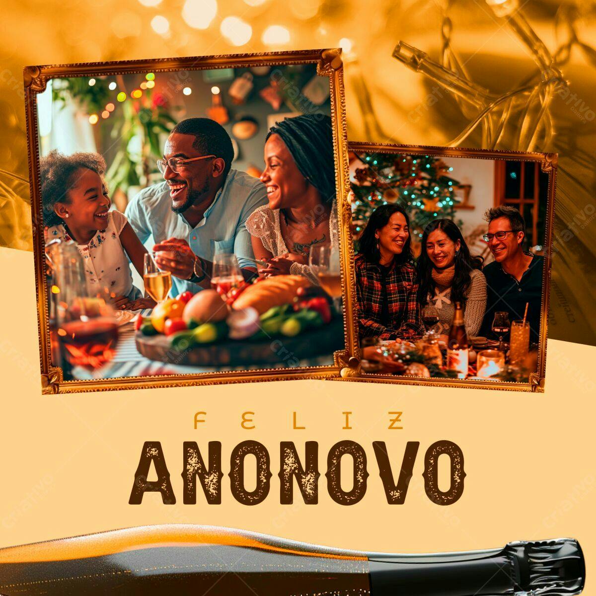 Postagem Feliz Ano Novo PSD Editável