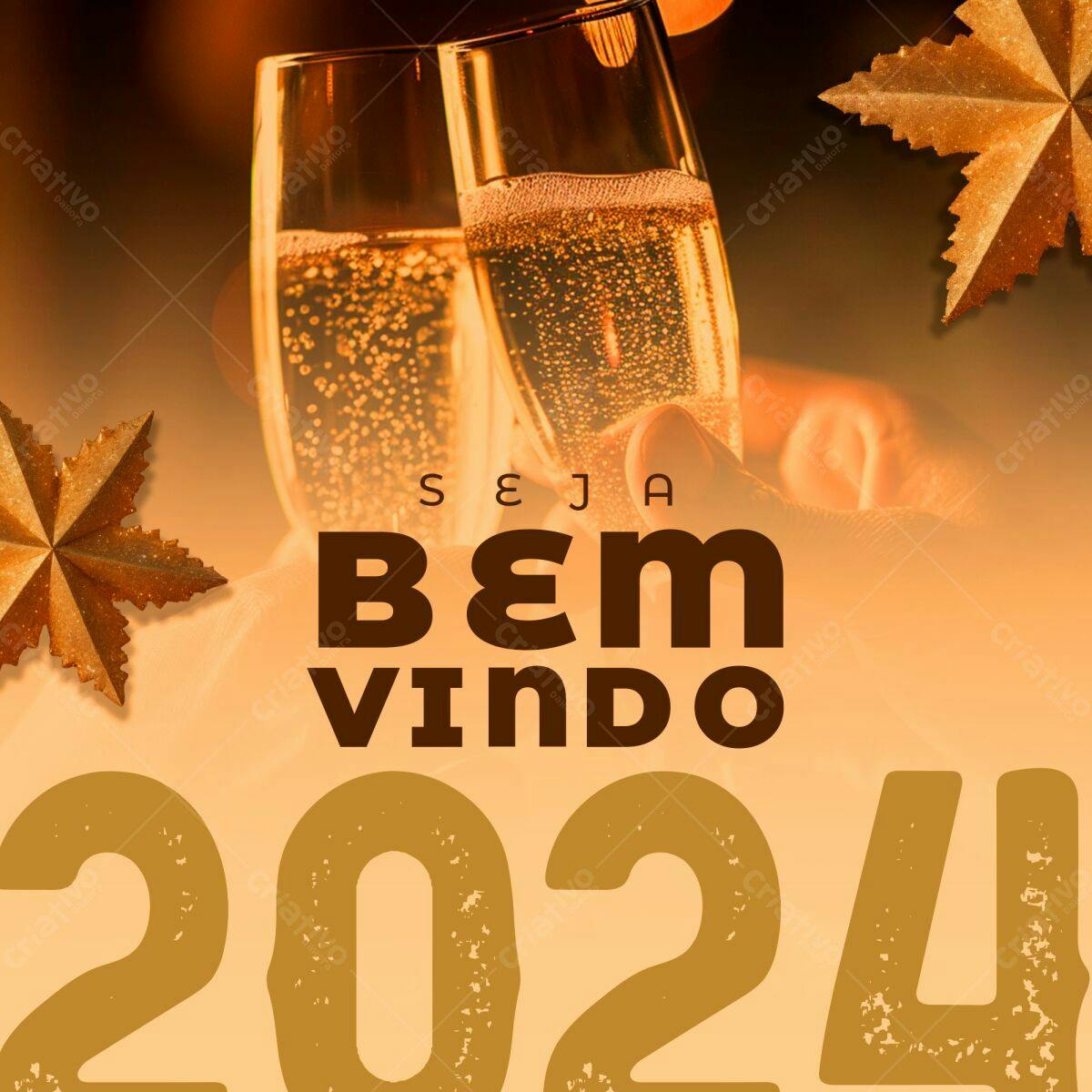 Flyer de Ano Novo 2024 PSD Editável