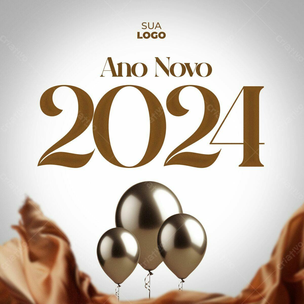Flyer para Ano Novo 2024 PSD Editável