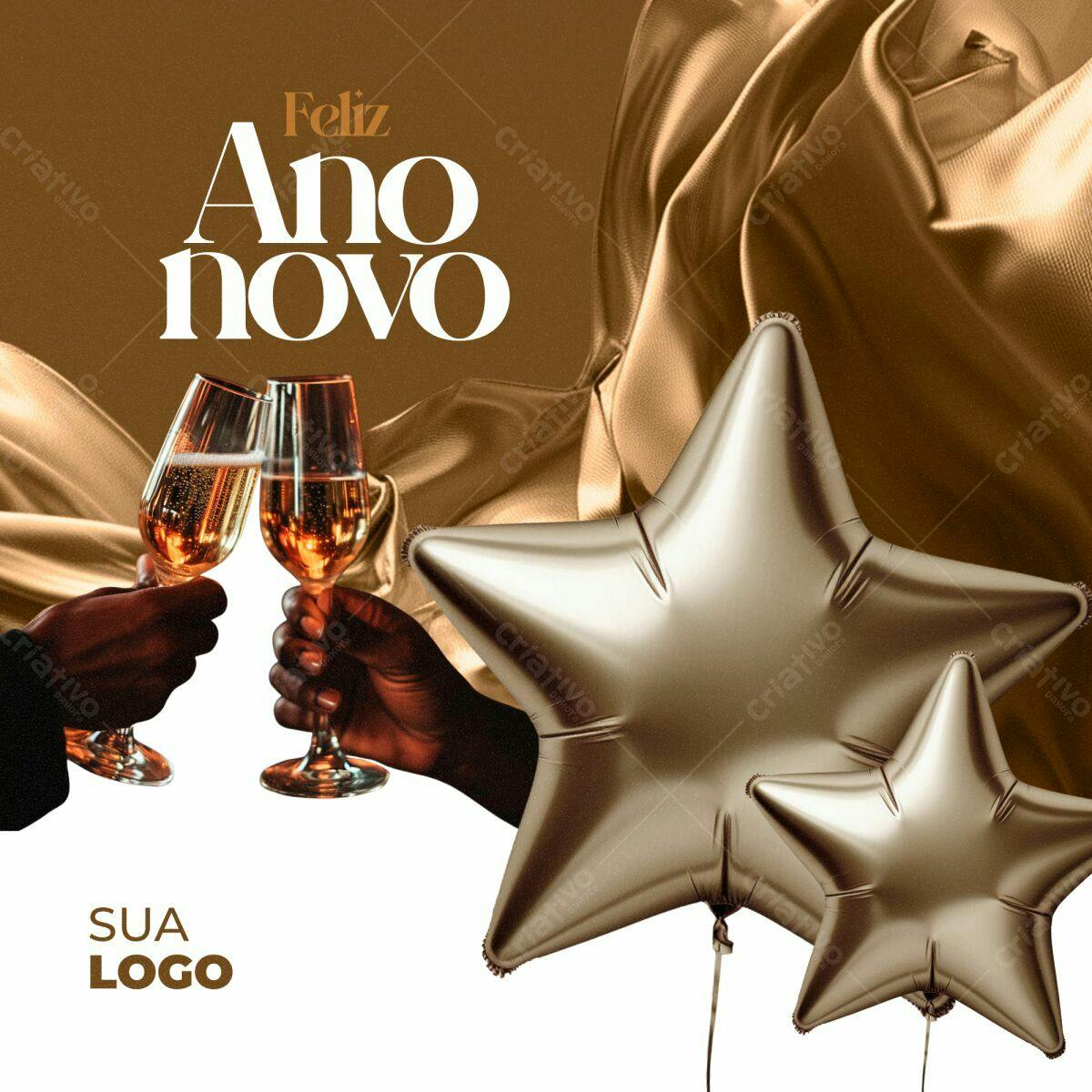 Post para Ano Novo PSD Editável