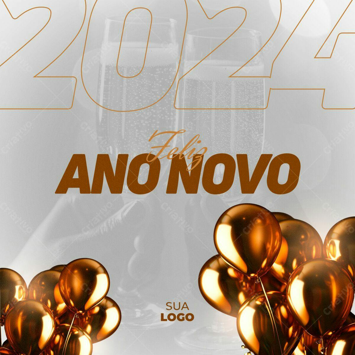 Flyer para Ano Novo PSD Editável