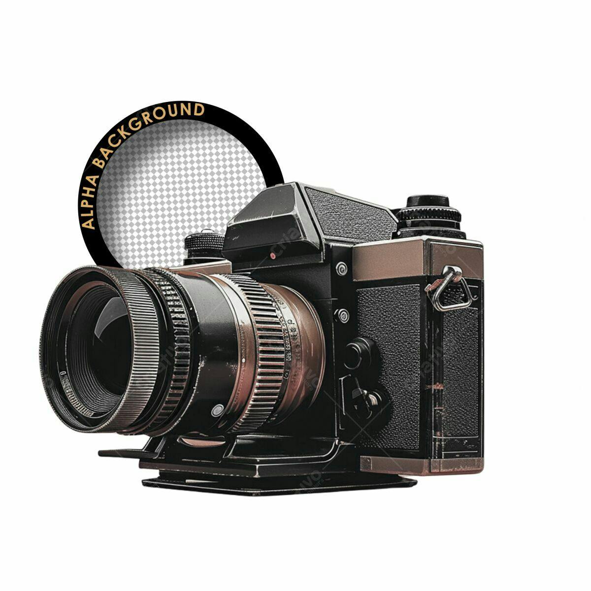 Moldura para Fotos com Câmera Vintage PSD Editável