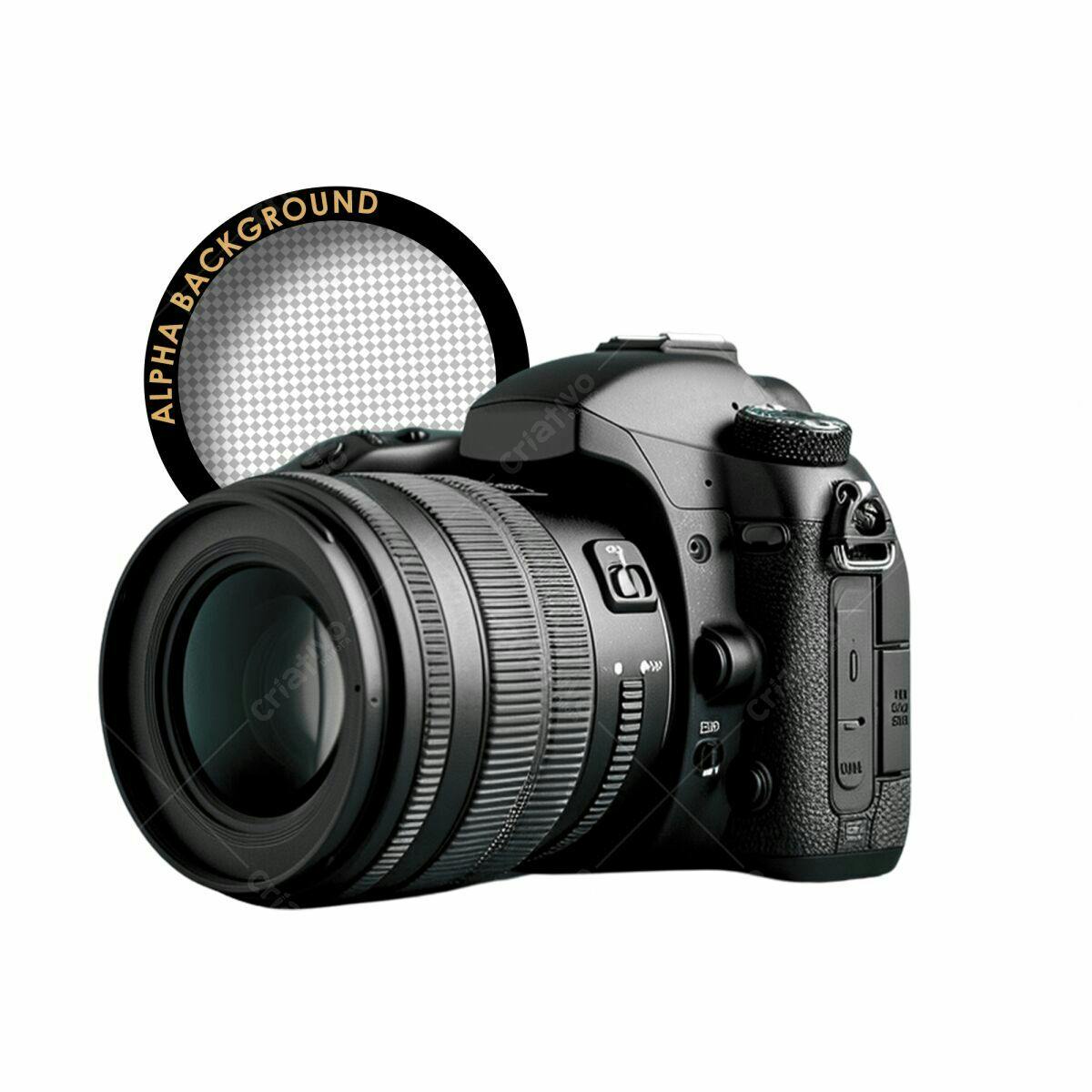 Mockup Câmera DSLR Profissional PSD Editável