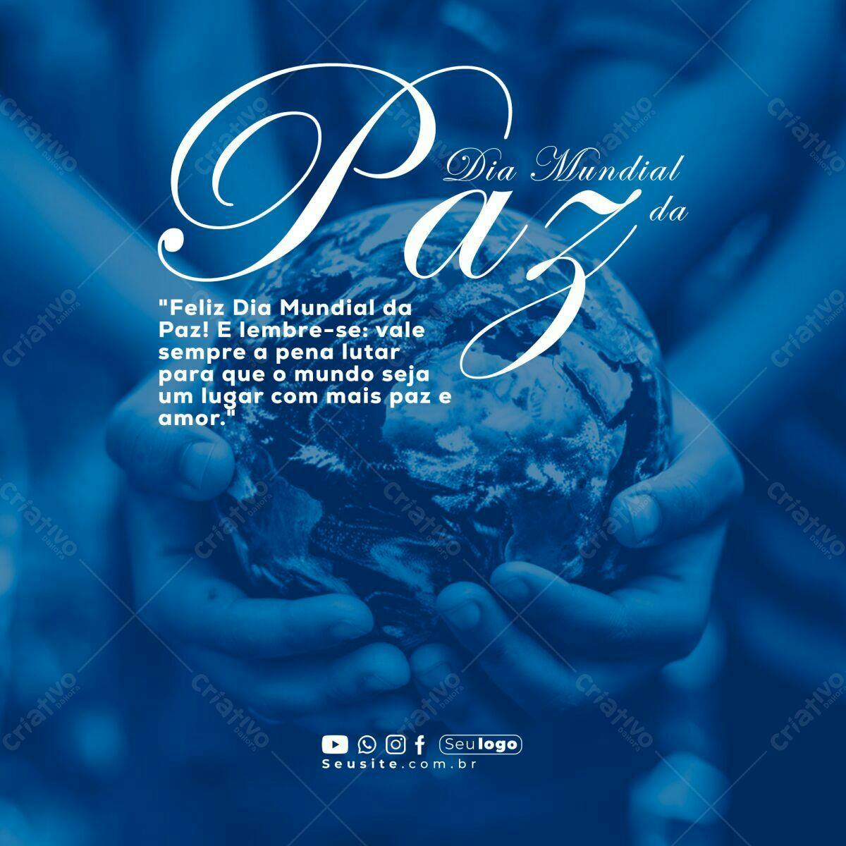Post para Dia Mundial da Paz PSD Editável