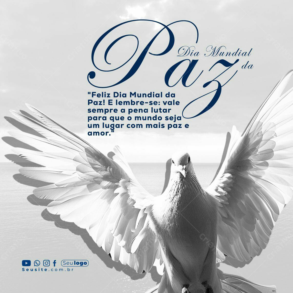 Post para Dia Mundial da Paz PSD Editável