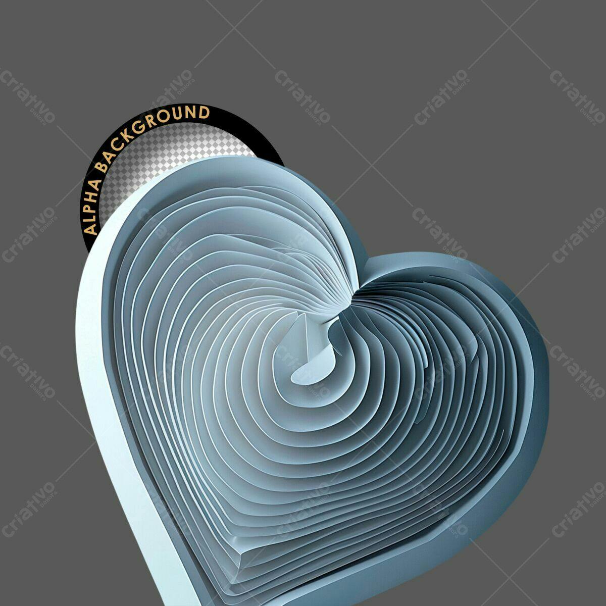 PSD Arte Abstrata em Formato de Coração PSD Editável