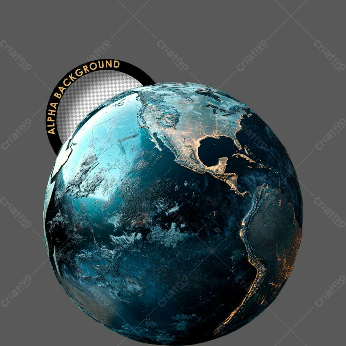 Background Global Azul Escuro PSD Editável