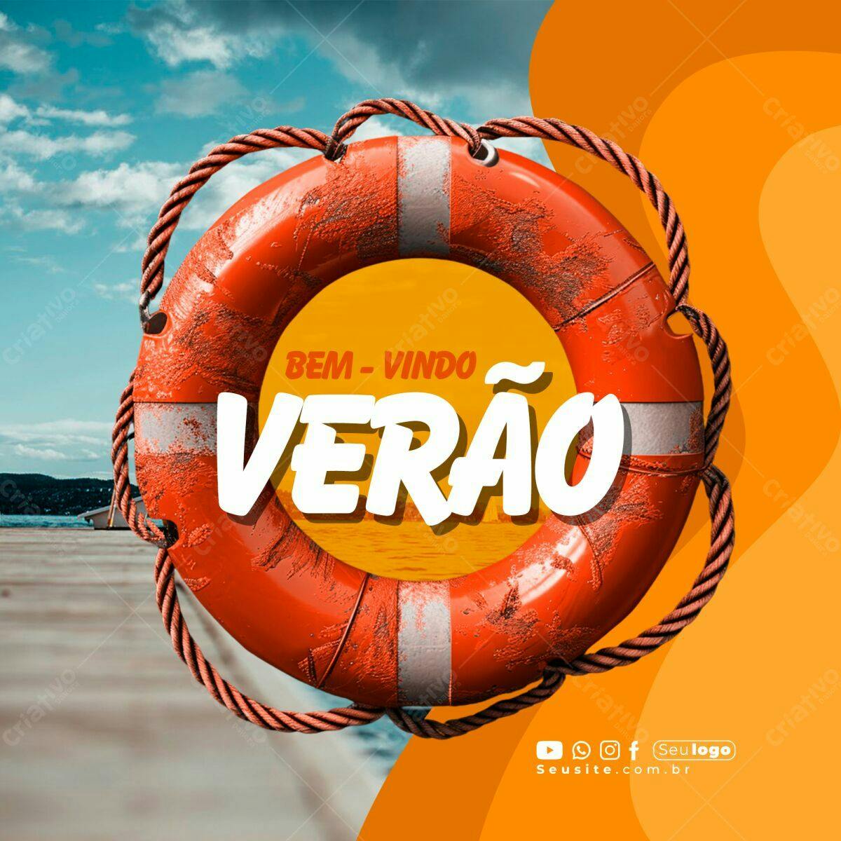 Flyer de Boas Vindas ao Verão PSD Editável
