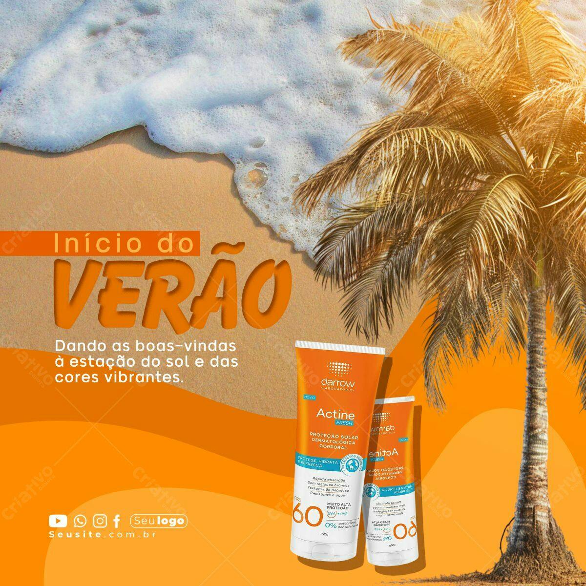 Postagem para Início do Verão PSD Editável
