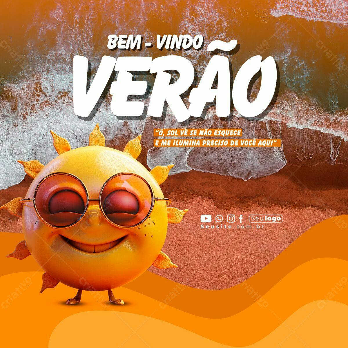 Postagem de Boas-Vindas ao Verão PSD Editável