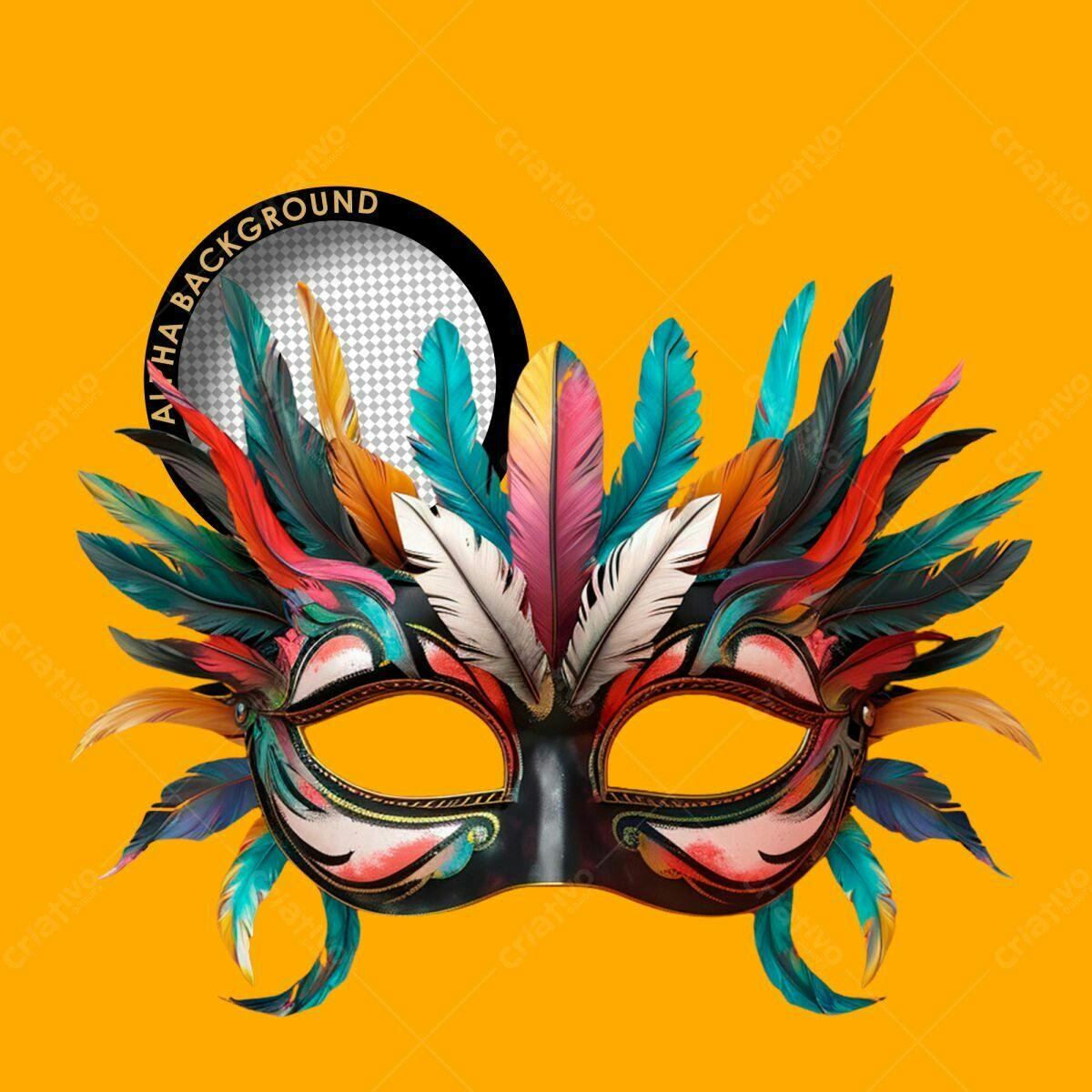 Máscara de Carnaval PSD Editável