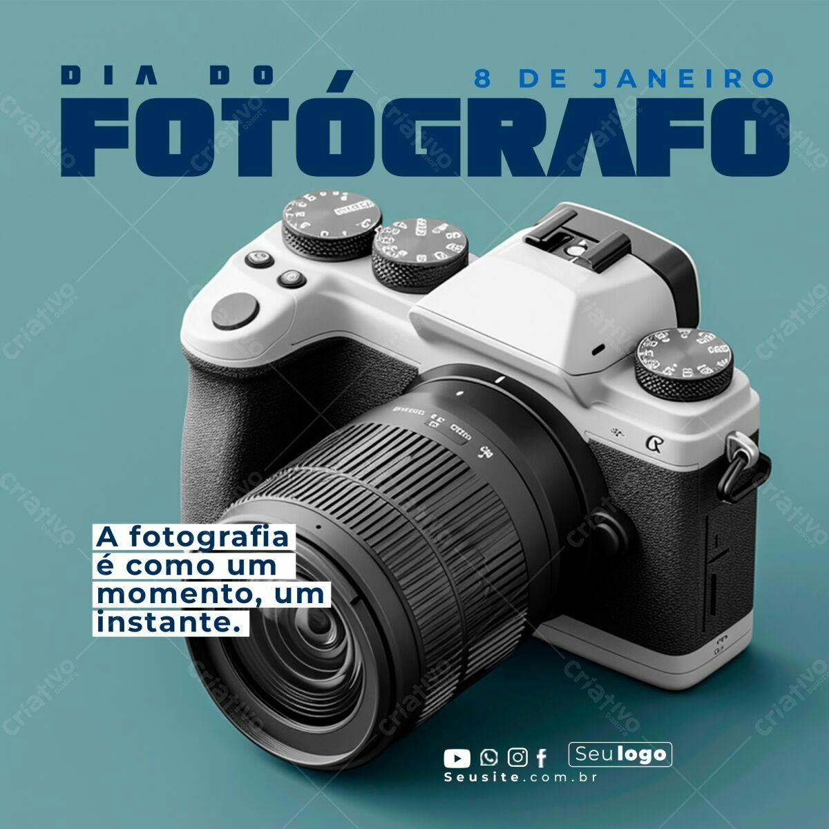 Post para o Dia do Fotógrafo PSD Editável