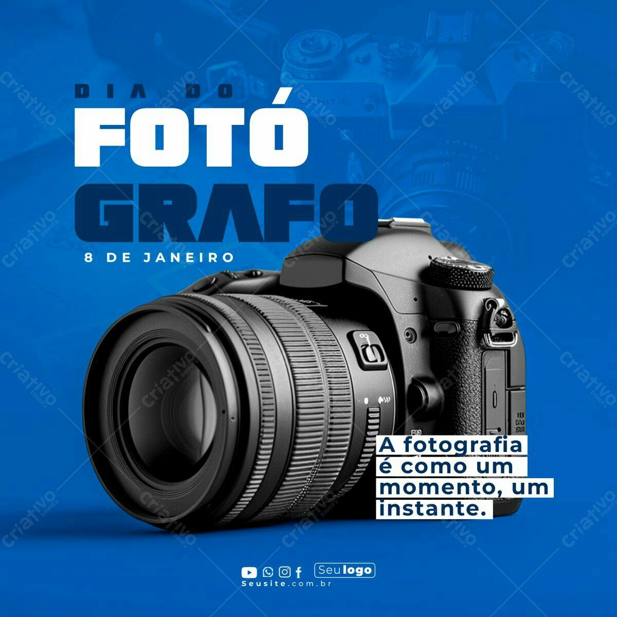 Flyer Dia do Fotógrafo PSD Editável