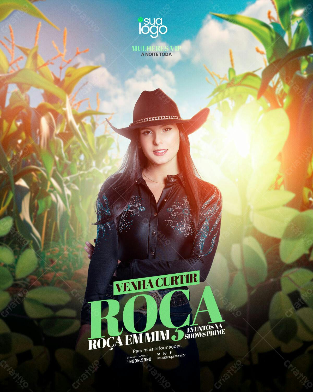 Flyer Festa Sertaneja PSD Editável