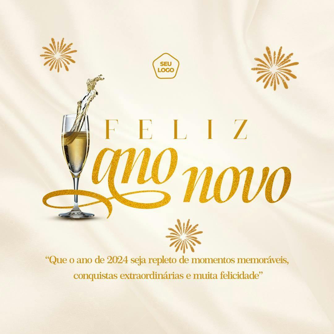 Postagem Feliz Ano Novo PSD Editável