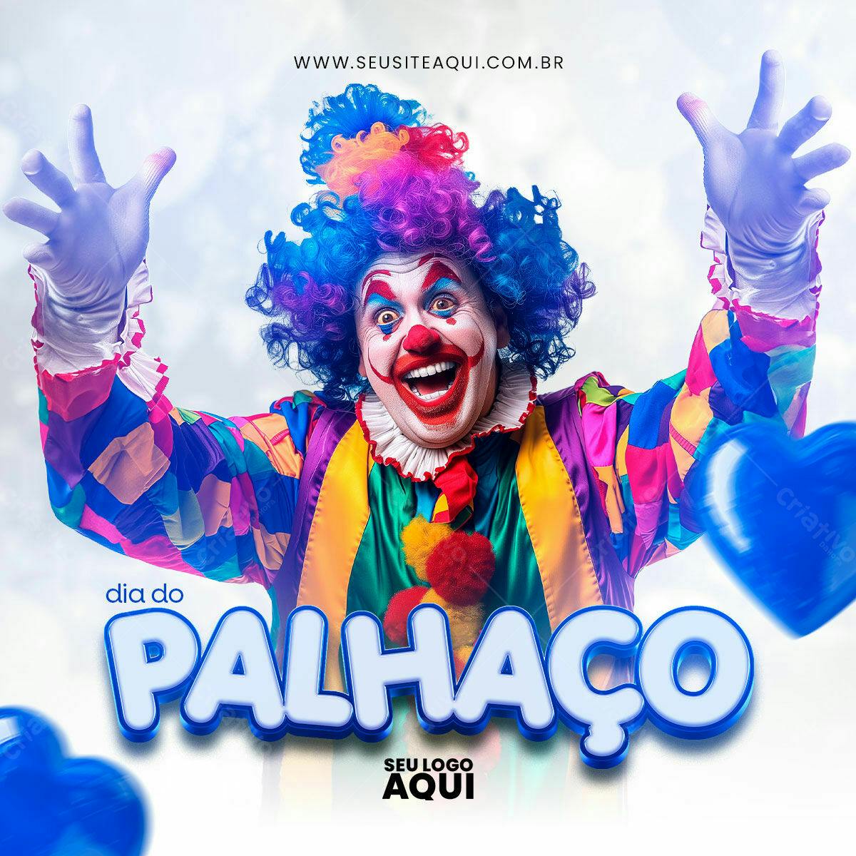 Flyer Dia do Palhaço PSD Editável