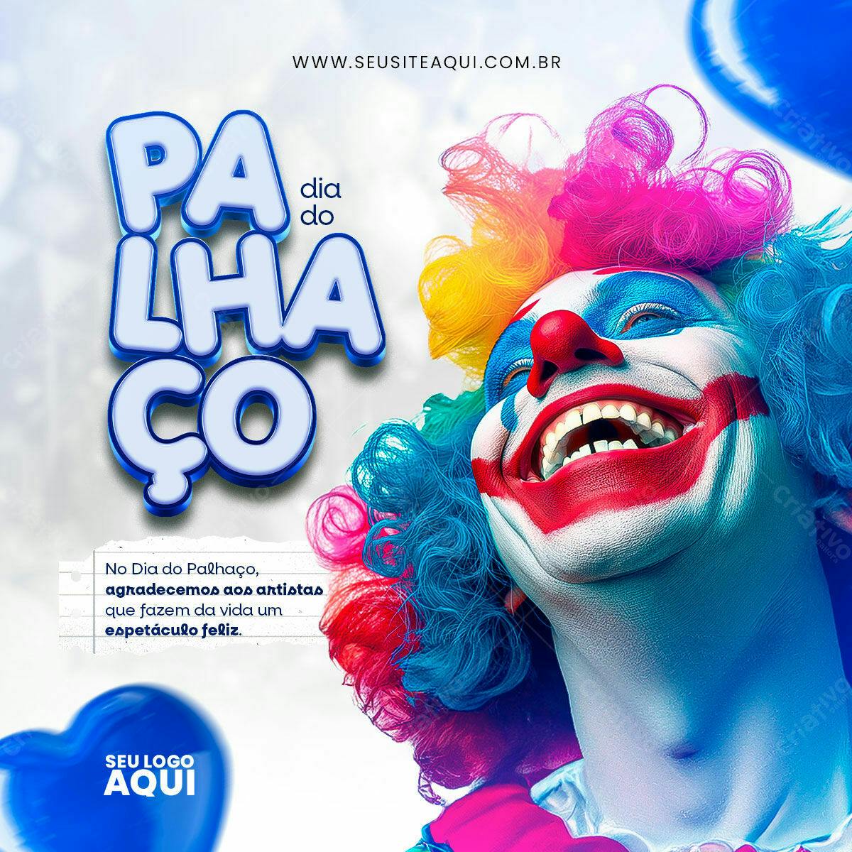 Flyer Dia do Palhaço PSD Editável