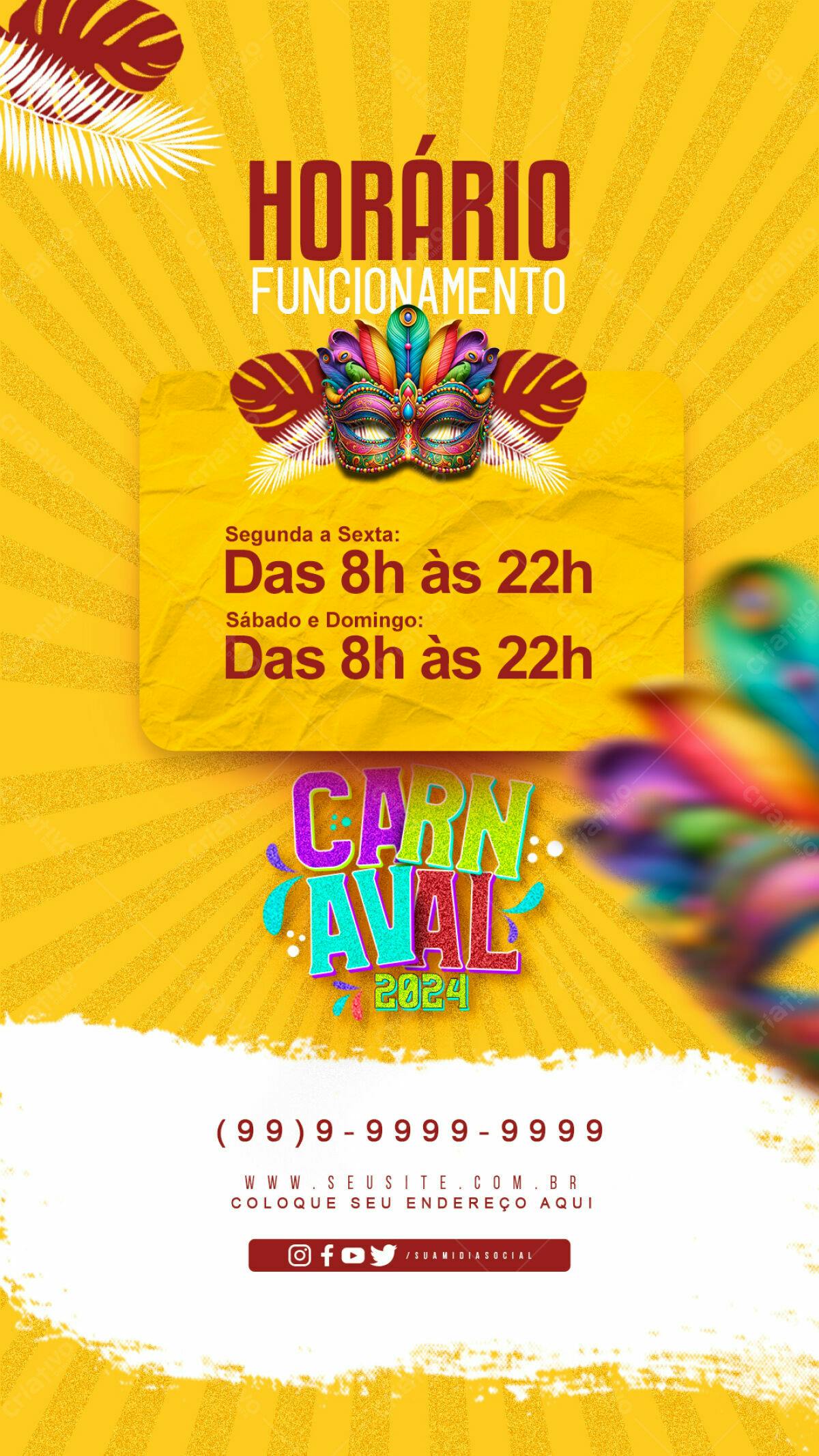 Flyer Carnaval 2024 PSD Editável