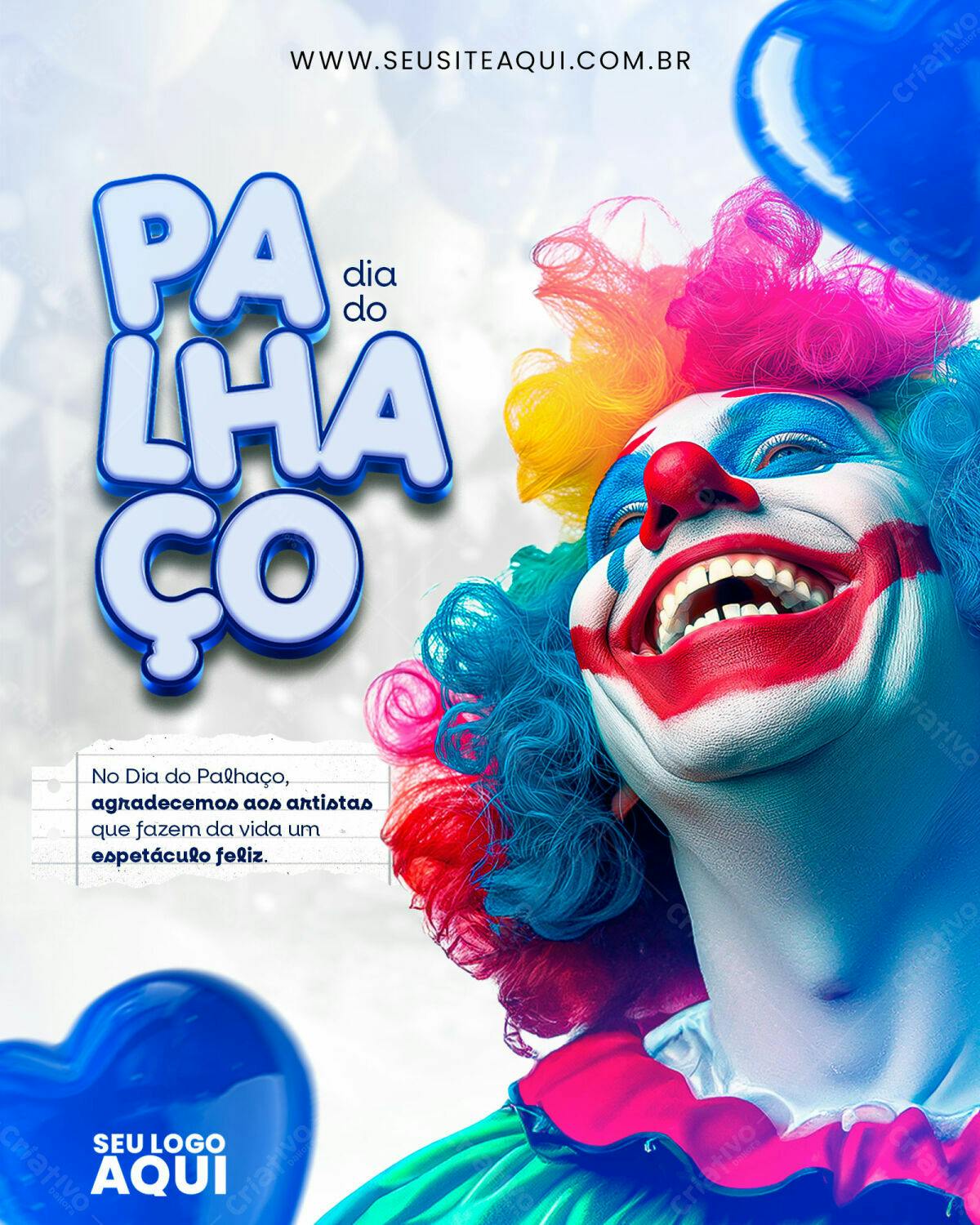 Flyer Dia do Palhaço PSD Editável