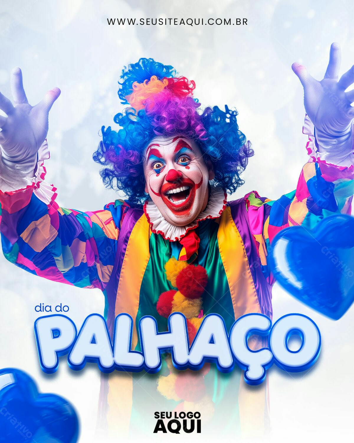 Flyer Dia do Palhaço PSD Editável