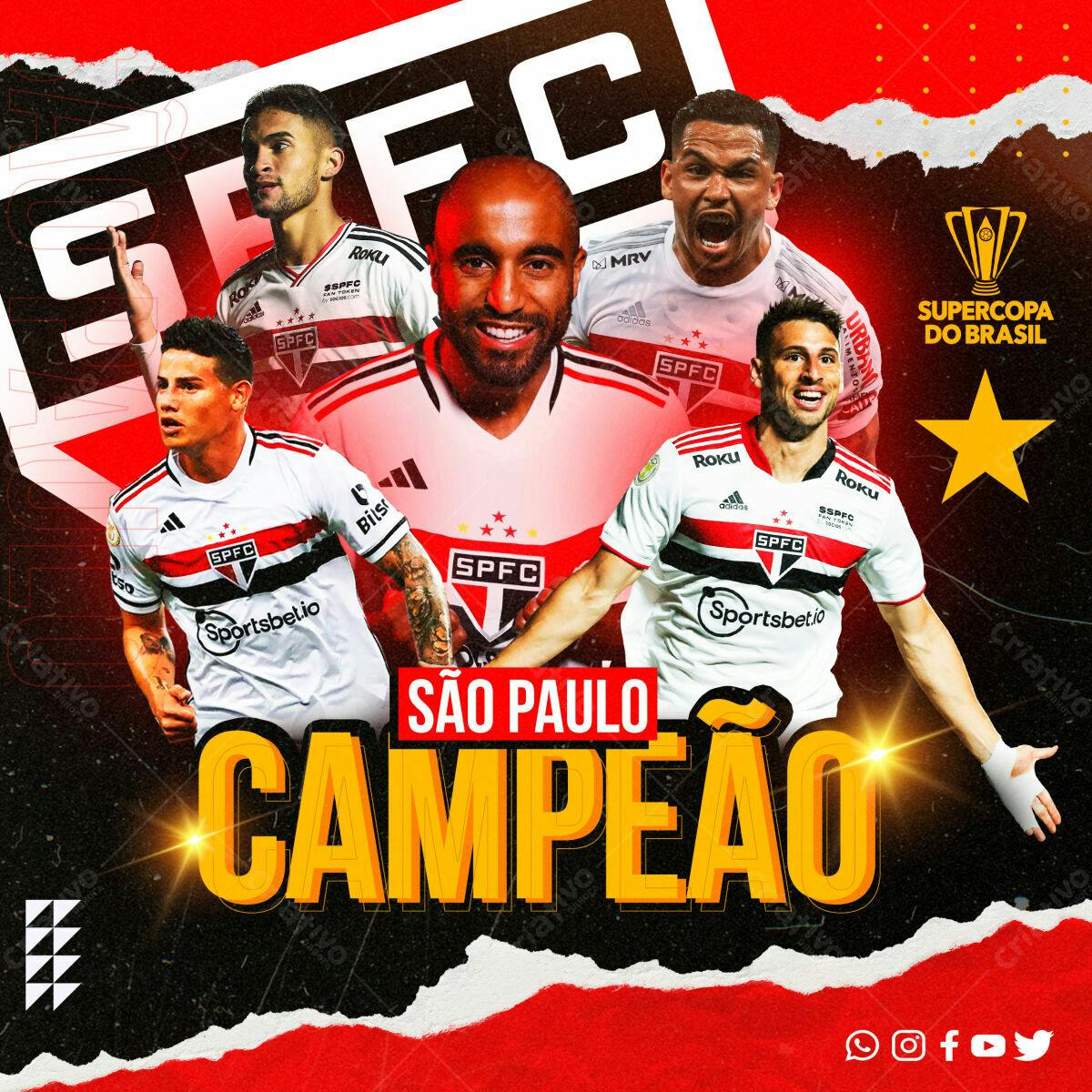PSD Flyer Supercopa do Brasil São Paulo Campeão PSD Editável