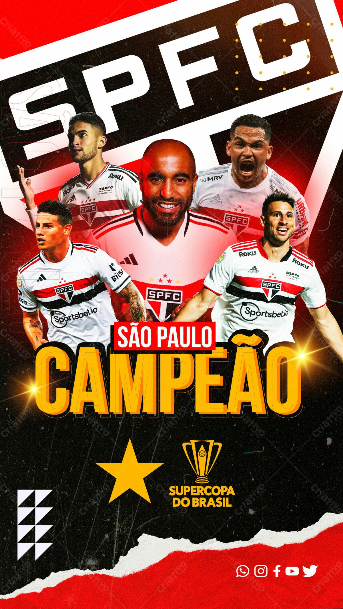 Flyer São Paulo Campeão Supercopa PSD Editável
