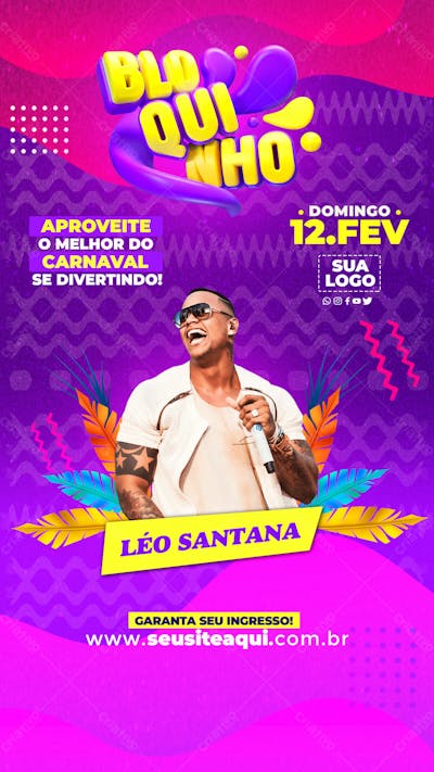 FLYER BLOQUINHO CARNAVAL LÉO SANTANA