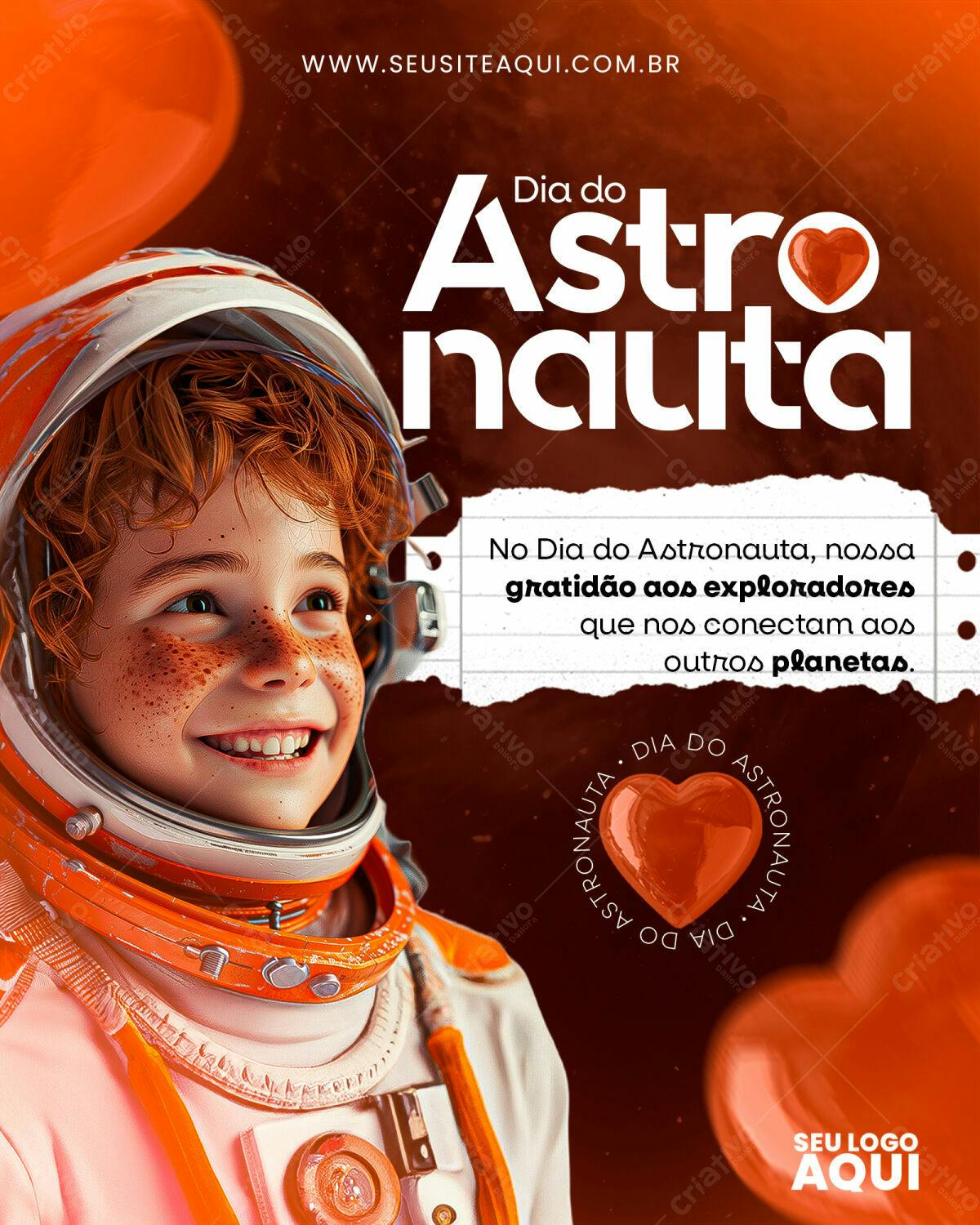 Flyer Dia do Astronauta PSD Editável