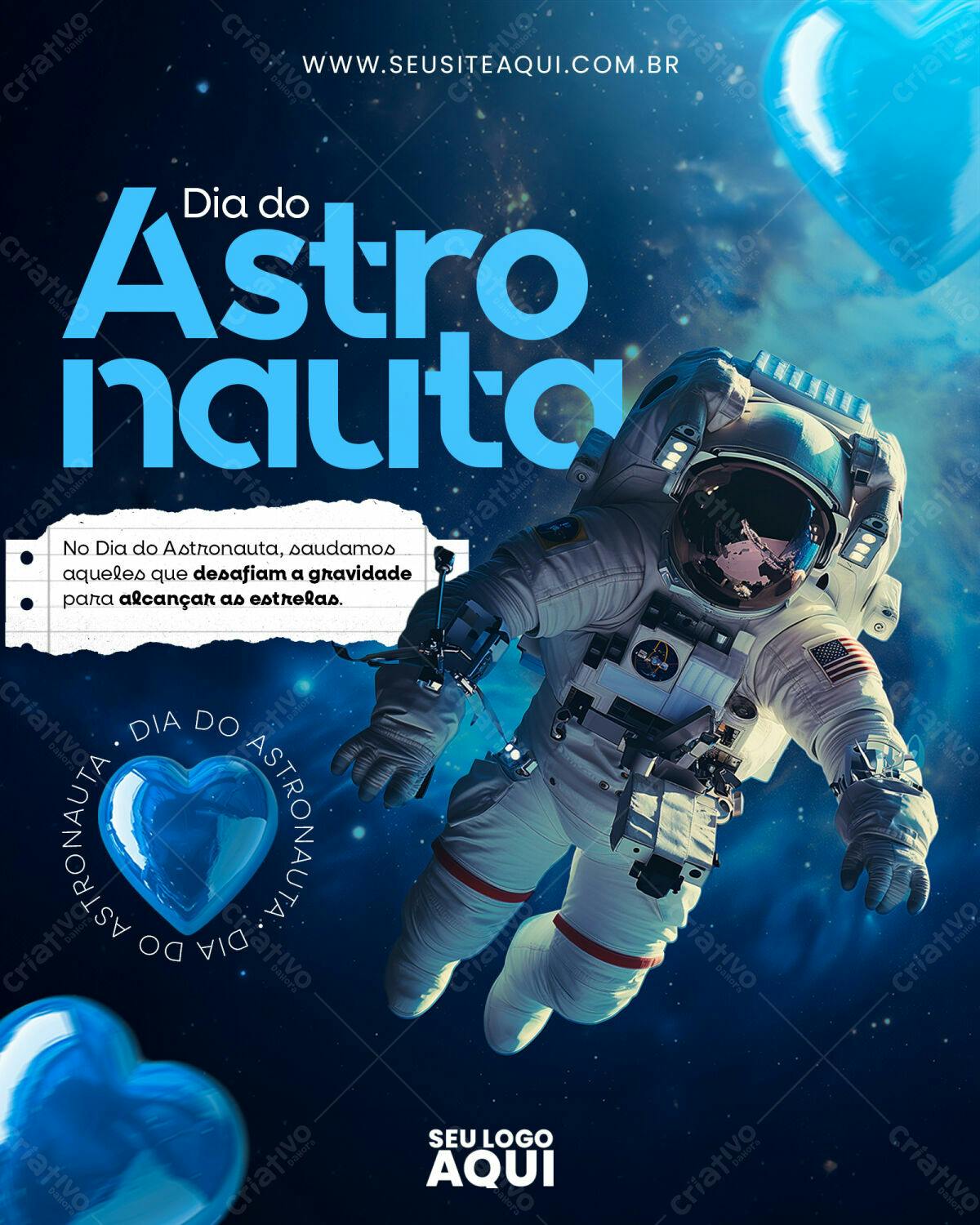 Flyer Dia do Astronauta PSD Editável