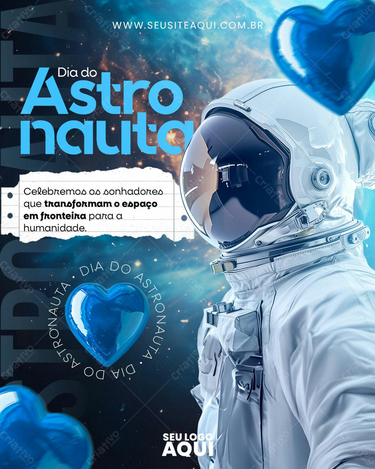 Flyer Dia do Astronauta PSD Editável