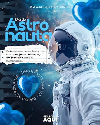 Feed | dia do astronauta | social media | psd editável