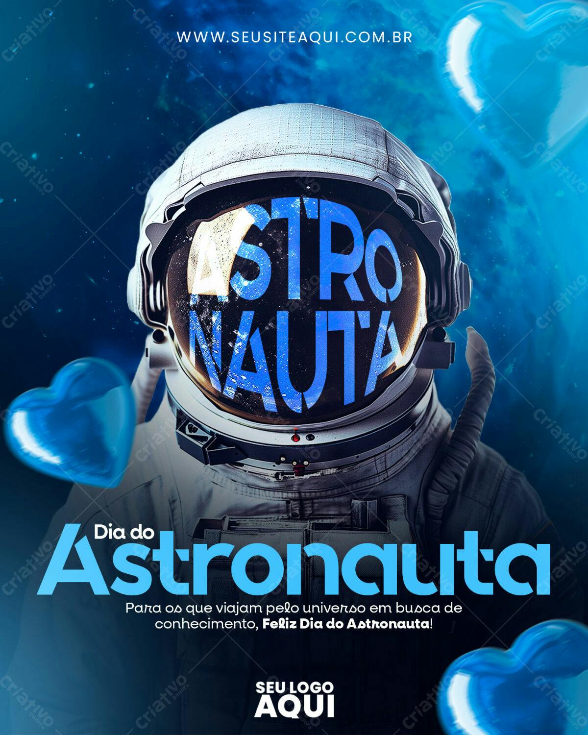 Flyer Dia do Astronauta PSD Editável
